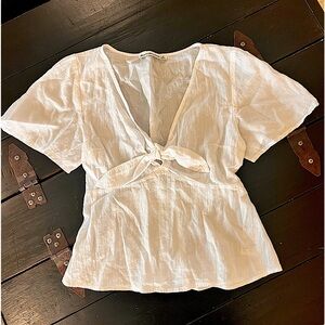 Abercrombie & Fitch white gauze blouse XS EUC